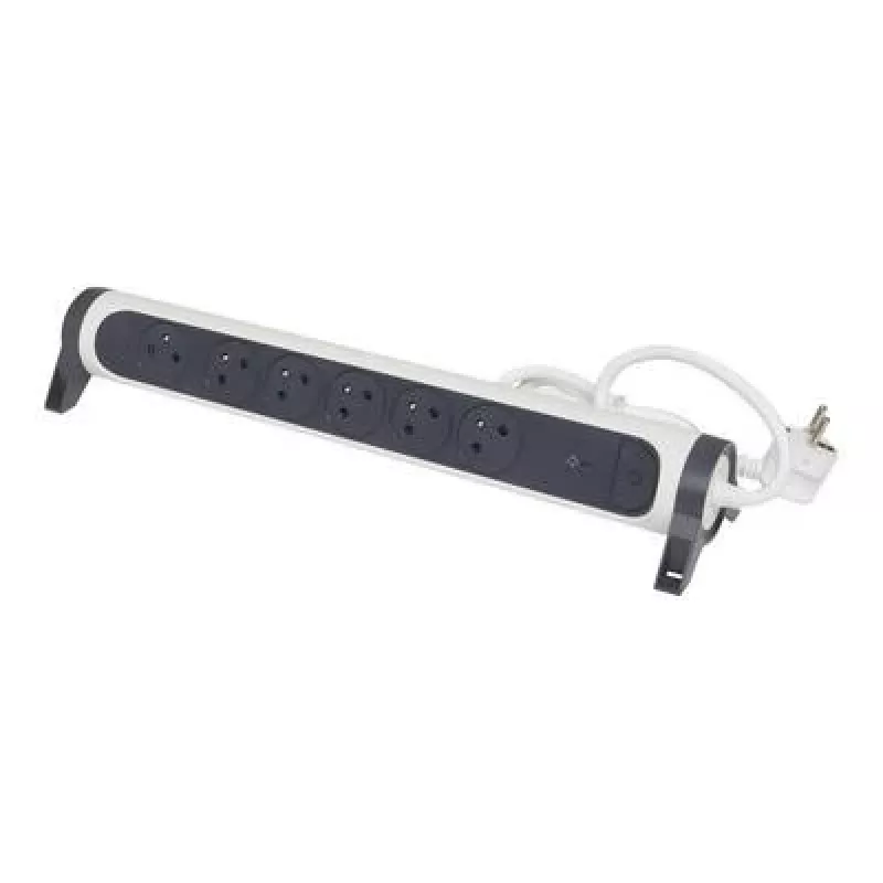 Legrand Surge Protected Extension Lead 6x Type F Sockets 1.5m White/Black