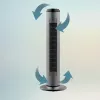 Cecotec EnergySilence 8190 Skyline Ionic Tower Fan, Stand Fan, 60 W, 29 cm, 3 Speeds, Oscillation, Timer, Remote Control, Grey