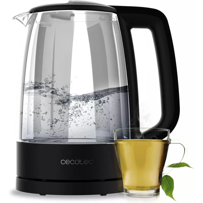 Cecotec ThermoSense 320 Clear Electric Kettle 2200 W 1.7 L Glass Black/Transparent