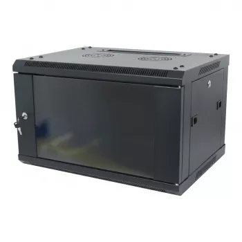 ALLNET 19 inch Wall-Mounted Enclosure 18U 1-Piece Depth 450mm Black SMA Series Flat Pack