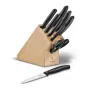 Victorinox Swiss Classic 9-Piece Knife Block Set, Beech Wood, Black Handles