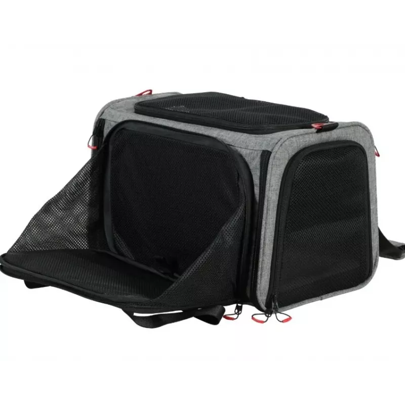 ZOLUX NOMAD L Expandable Pet Carrier 48×30.8×30.5 cm Grey/Black
