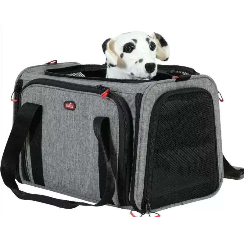 ZOLUX NOMAD L Expandable Pet Carrier 48×30.8×30.5 cm Grey/Black