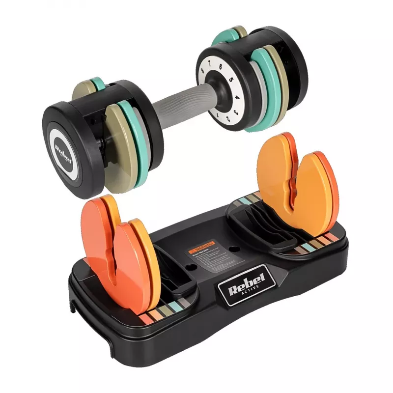 REBEL ACTIVE Automatic Cast Iron Dumbbells 2x10kg RBA2335