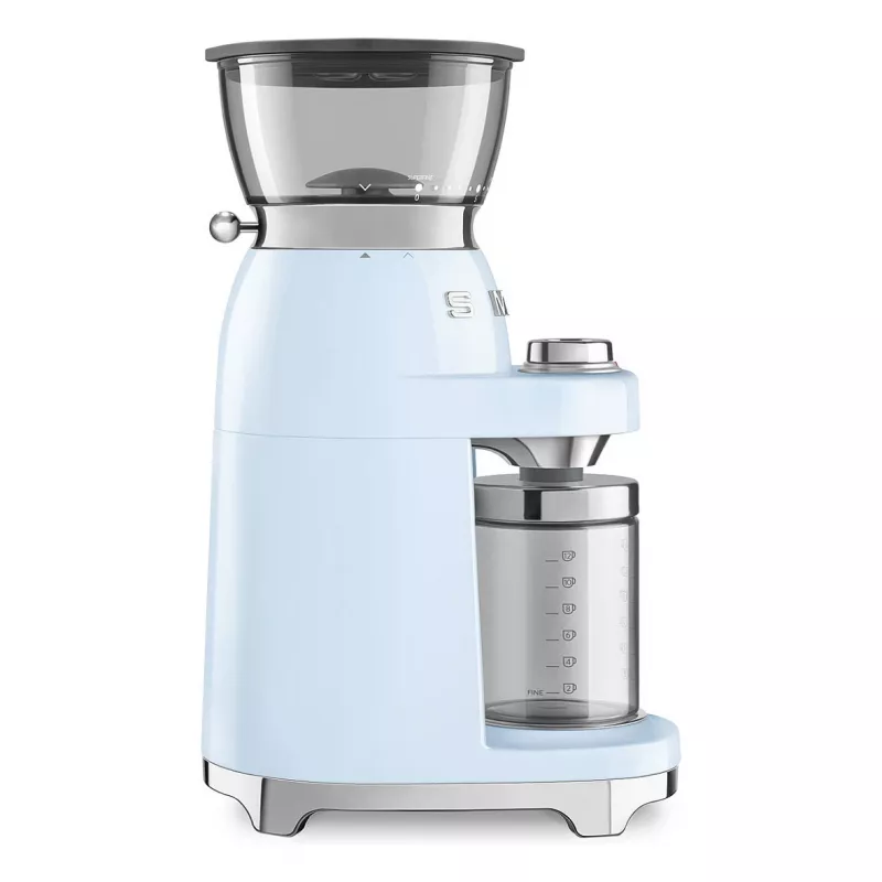 Smeg CGF03PBEU Coffee Grinder, 15 Grind Settings, 240g Bean Capacity, 150W, Pastel Blue