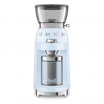 Smeg CGF03PBEU Coffee Grinder, 15 Grind Settings, 240g Bean Capacity, 150W, Pastel Blue