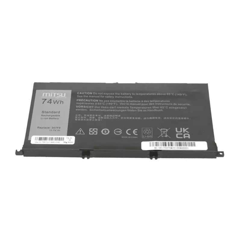 MITSU Battery Dell Inspiron 357F9 5577 7557 6600mAh 14.8V Li-ion