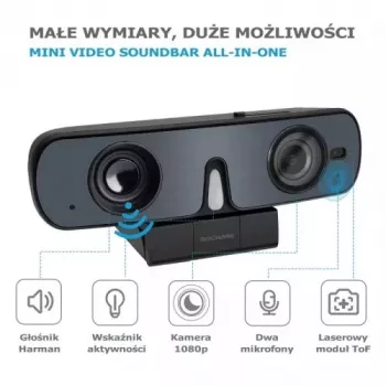 ROCWARE RC08P Camera, Black, USB, 1080i/720p, Built-in Microphone