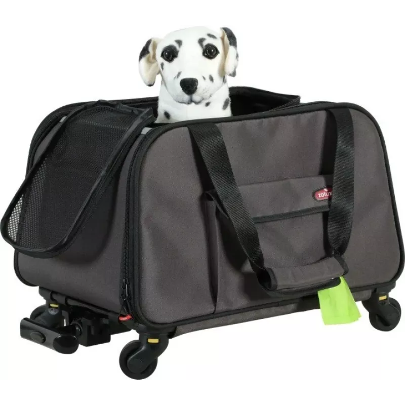 ZOLUX NOMAD Pet Carrier on Wheels for Dogs and Cats 47x32x27 cm Black