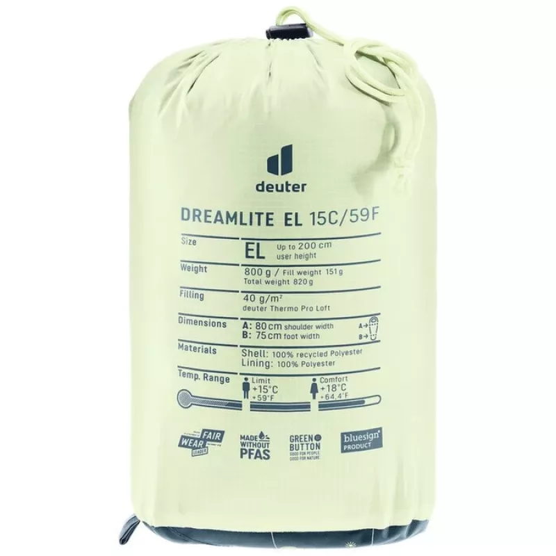 Deuter Dreamlite 10C/50F Sleeping Bag, Nautic/Breeze