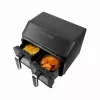 ELDOM FR210 DualCrisp Double Air Fryer, 2200 W, 8 L Capacity, LED Display, Black
