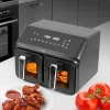 ELDOM FR210 DualCrisp Double Air Fryer, 2200 W, 8 L Capacity, LED Display, Black