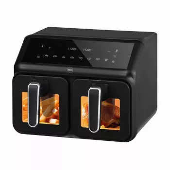 ELDOM FR210 DualCrisp Double Air Fryer, 2200 W, 8 L Capacity, LED Display, Black