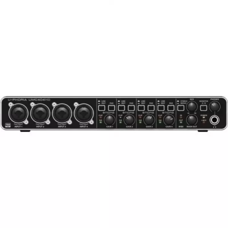 Behringer UMC404HD USB Audio Interface 4x4 24-bit/192 kHz with MIDAS Preamps