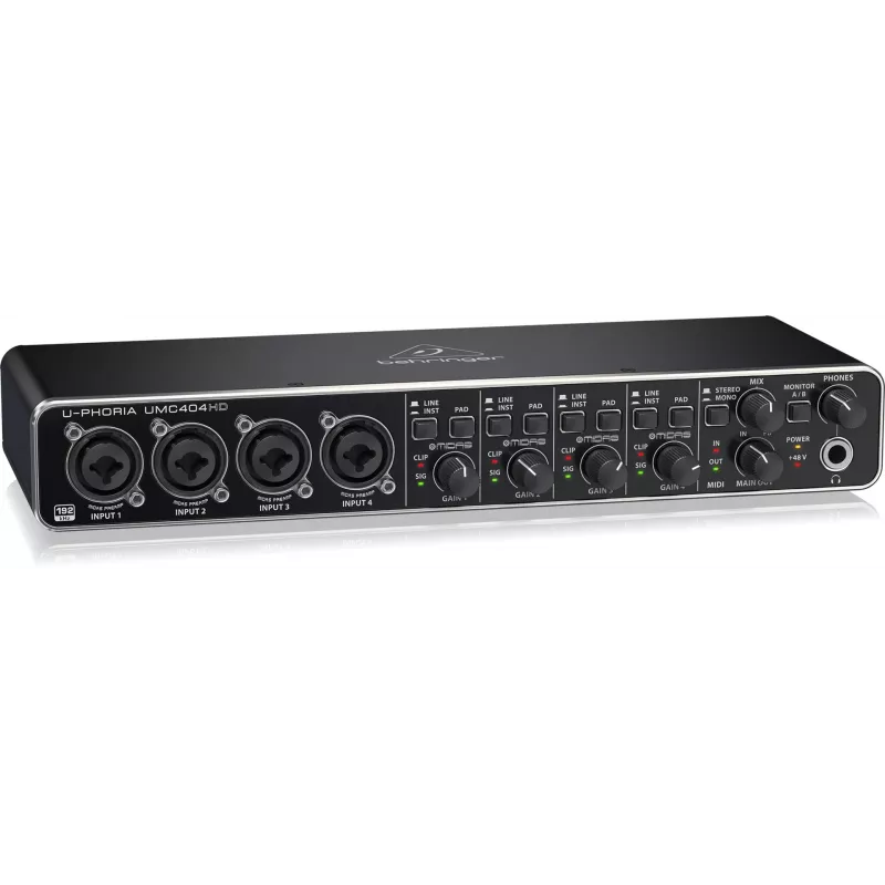 Behringer UMC404HD USB Audio Interface 4x4 24-bit/192 kHz with MIDAS Preamps