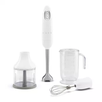 SMEG HBF03WHEU Immersion Blender, 700W, Stainless Steel Blending Arm, White