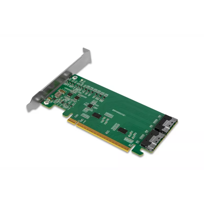 ICY DOCK EXLink MB308A PCIe 4.0 x16 NVMe Adapter Card with 2 x SlimSAS 8i (SFF-8654) Connectors & Redriver