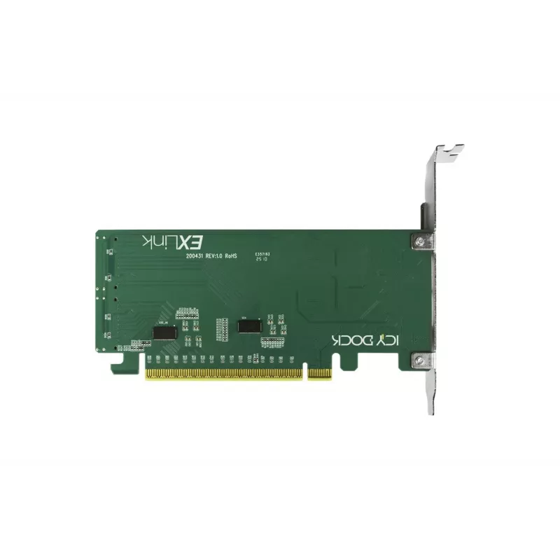 ICY DOCK EXLink MB308A PCIe 4.0 x16 NVMe Adapter Card with 2 x SlimSAS 8i (SFF-8654) Connectors & Redriver