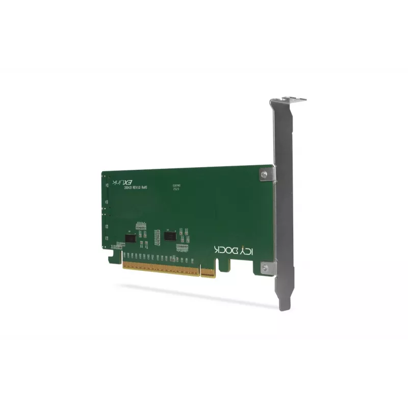 ICY DOCK EXLink MB308A PCIe 4.0 x16 NVMe Adapter Card with 2 x SlimSAS 8i (SFF-8654) Connectors & Redriver