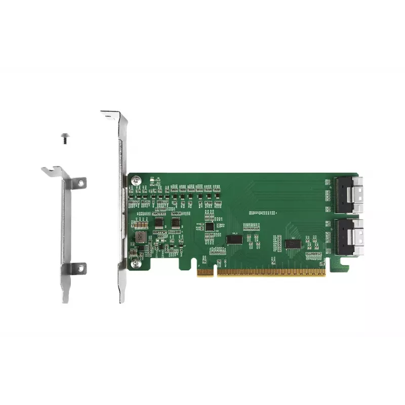 ICY DOCK EXLink MB308A PCIe 4.0 x16 NVMe Adapter Card with 2 x SlimSAS 8i (SFF-8654) Connectors & Redriver