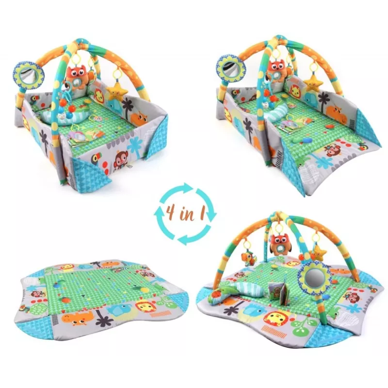 MILLY MALLY 4-in-1 Jungle Educational Mat, Dry Pool, Playpen