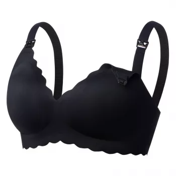 MOMCOZY YN46 Seamless Support Floral Nursing Bra Black 2XL