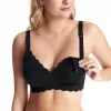MOMCOZY YN46 Seamless Support Floral Nursing Bra Black 3XL