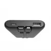 Gembird PB10-PD20-LCD-01 Fast Charging Power Bank with Integrated Cables, 20W, 10000 mAh, Black