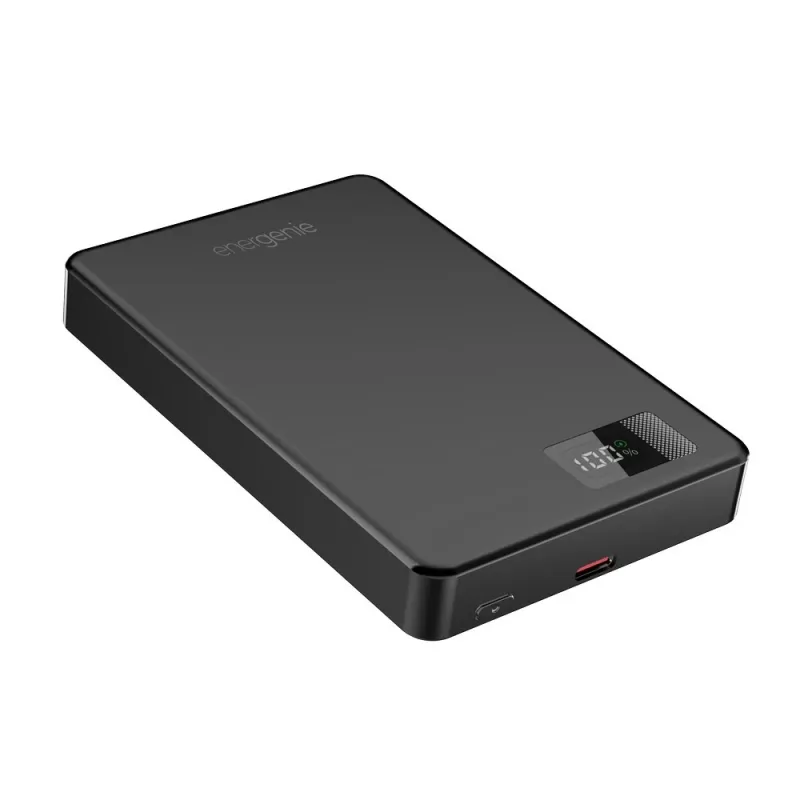Gembird PB10-WPC15M-LCD-01 Magnetic Wireless Power Bank with LCD, 15W, 10000 mAh, Black