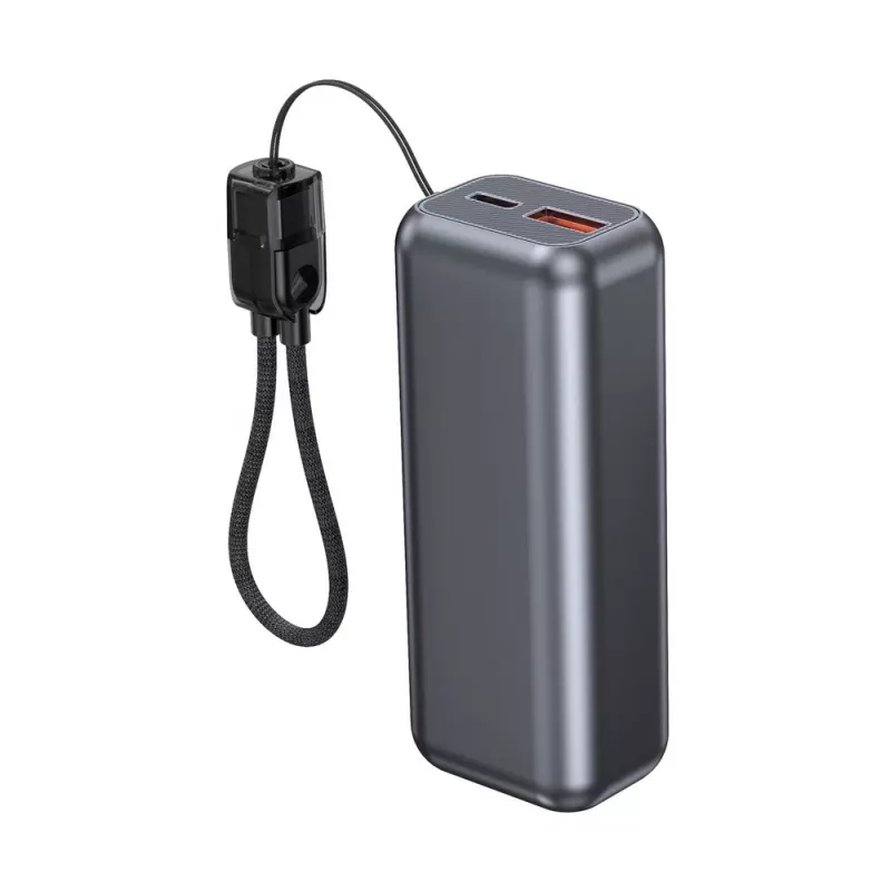Gembird PB10-PD20-LCD-02 Compact Fast Charging Power Bank with LCD Display, 20W, 10000 mAh, Space Grey