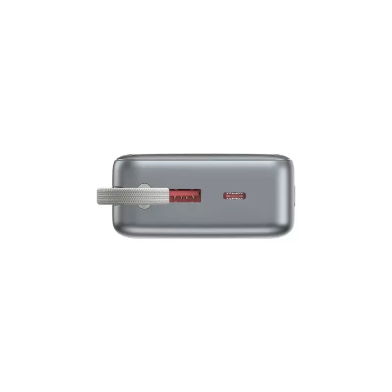 Gembird PB20-PD65-LCD-01 Fast Charging Power Bank with Integrated Cables, 65W, 20000 mAh, Black