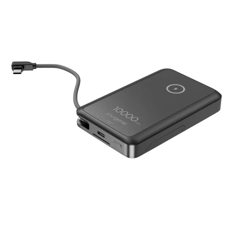 Gembird PB10-WPC15MS-01 Magnetic Wireless Powerbank with Integrated Stand, 15W, 10000 mAh, Black