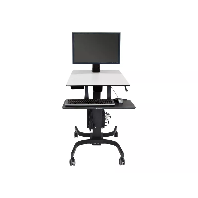Ergotron WorkFit-C Single HD Sit-Stand Workstation - Mobile Cart - Black, Grey - 12.7 kg - 76.2 cm (30 inch) - VESA 75x75, 100x100, 200x100, 200x200 - 360°