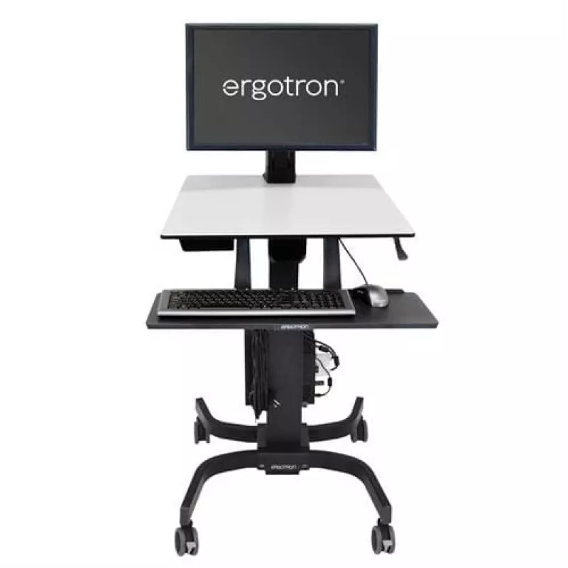 Ergotron WorkFit-C Single HD Sit-Stand Workstation - Mobile Cart - Black, Grey - 12.7 kg - 76.2 cm (30 inch) - VESA 75x75, 100x100, 200x100, 200x200 - 360°