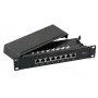 EFB Elektronik Mini Patch Panel STP Cat.6 8xRJ45 10 Inch 1U Black RAL 9005