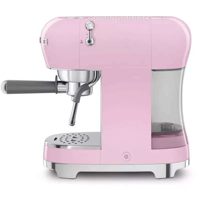 Smeg ECF02PKEU 50s Retro Style Espresso Coffee Machine, 1350 W, Pink
