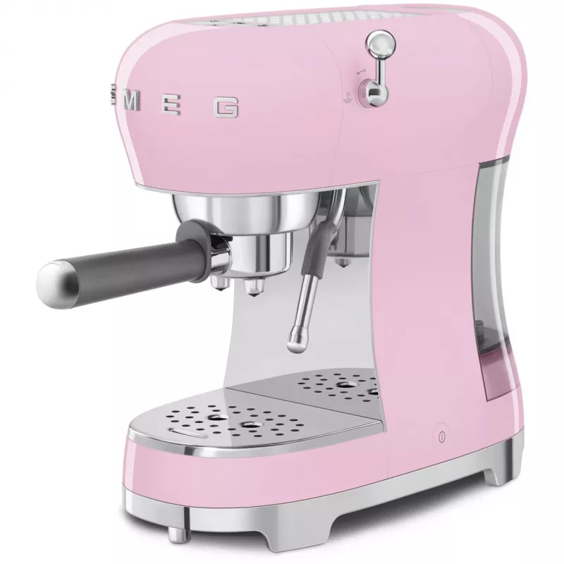 Smeg ECF02PKEU 50s Retro Style Espresso Coffee Machine, 1350 W, Pink