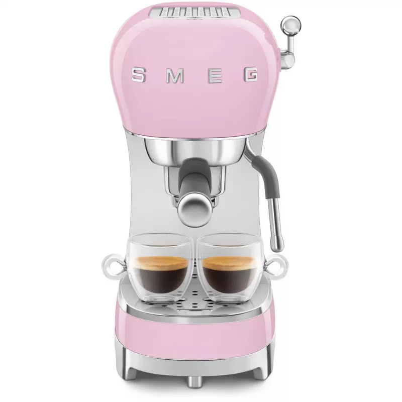 Smeg ECF02PKEU 50s Retro Style Espresso Coffee Machine, 1350 W, Pink
