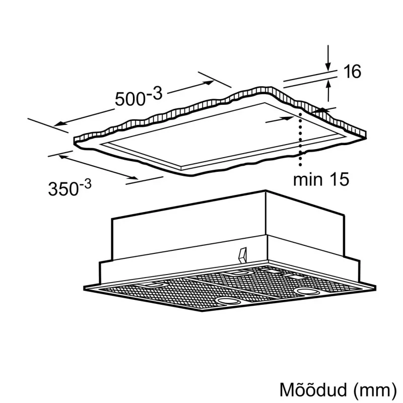 Bosch Serie 4 DHL555BM Built-in Cooker Hood, Silver, 604 m³/h