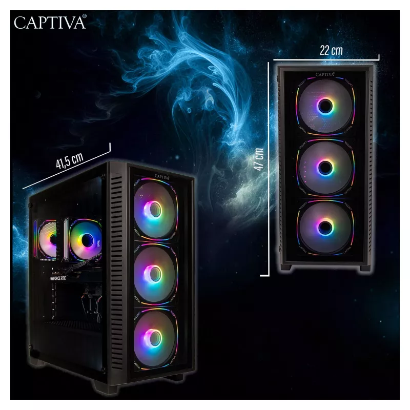 Captiva PC Highend Gaming I89-832 Intel Core Ultra 7 265KF, 32GB DDR5 RAM, 1TB M.2 SSD, Nvidia GeForce RTX 5070 (12GB GDDR7), Z890, Windows 11 Home