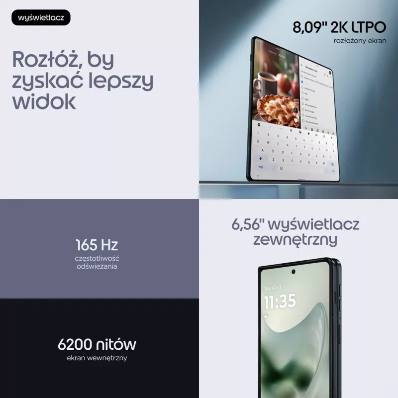 Motorola razr fold 20.6 cm (8.09 inch) Dual SIM Android 16.0 5G USB Type-C 16 GB RAM 512 GB Storage 6000 mAh Black