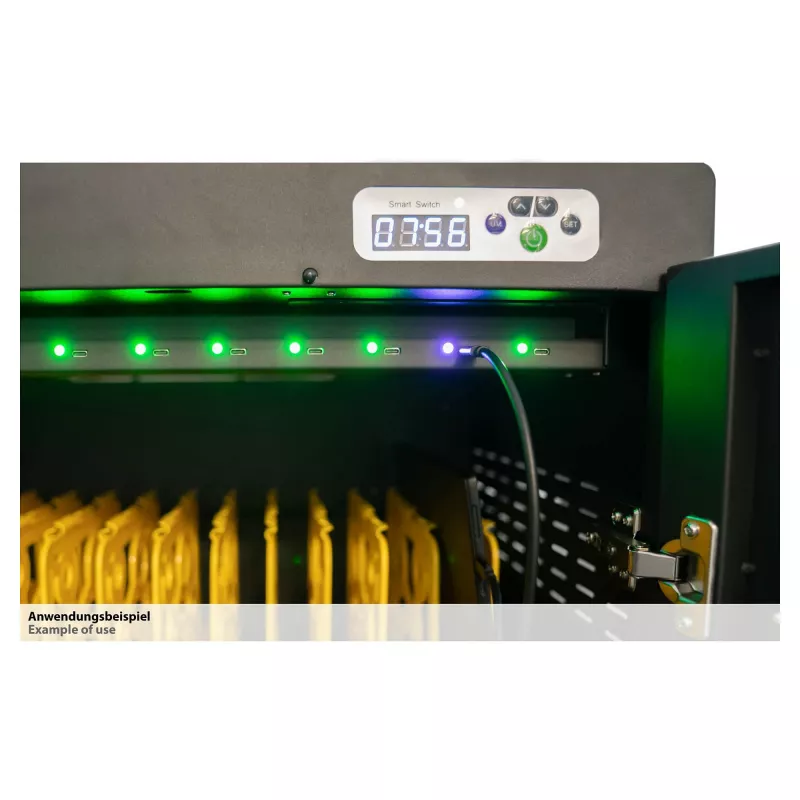 GoodConnections ANTARES PRO N36C Notebook Charging Trolley up to 15.6 inch USB-C 65W Port PD3.0 UVC Disinfection Black