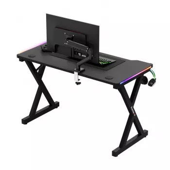 HUZARO Hero 2.3 RGB Gaming Desk - 1200x600mm, Black, Carbon Flex, RGB LED, Fixed Height