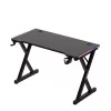 HUZARO Hero 2.3 RGB Gaming Desk - 1200x600mm, Black, Carbon Flex, RGB LED, Fixed Height