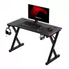 HUZARO Hero 2.3 RGB Gaming Desk - 1200x600mm, Black, Carbon Flex, RGB LED, Fixed Height