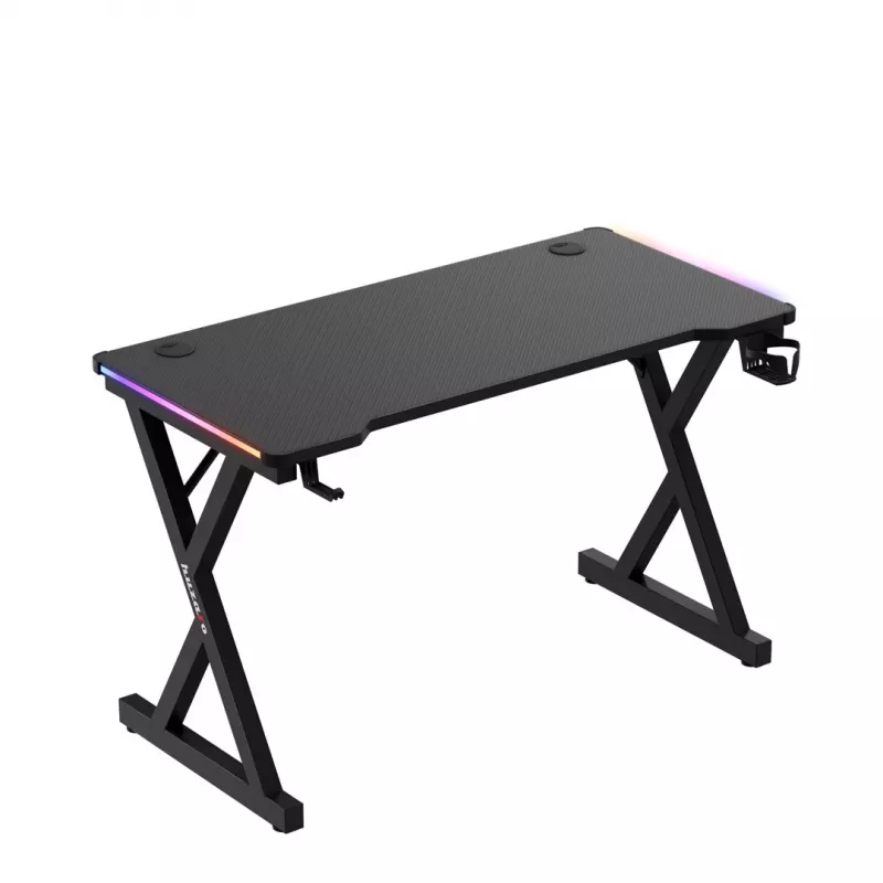 HUZARO Hero 2.3 RGB Gaming Desk - 1200x600mm, Black, Carbon Flex, RGB LED, Fixed Height