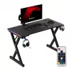 HUZARO Hero 2.3 RGB Gaming Desk - 1200x600mm, Black, Carbon Flex, RGB LED, Fixed Height