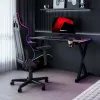 HUZARO Hero 2.3 RGB Gaming Desk - 1200x600mm, Black, Carbon Flex, RGB LED, Fixed Height