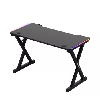 HUZARO Hero 2.3 RGB Gaming Desk - 1200x600mm, Black, Carbon Flex, RGB LED, Fixed Height