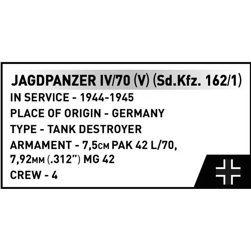 COBI KLOCKI Historical Collection Jagdpanzer IV/70 (V) (Sd.Kfz.162/1) Building Blocks Set 1024 pcs.
